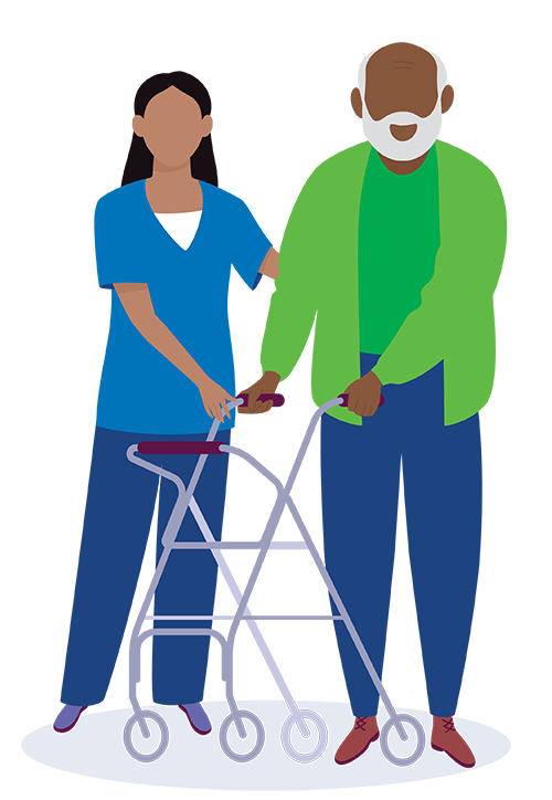 Community rehab and recovery illustration
